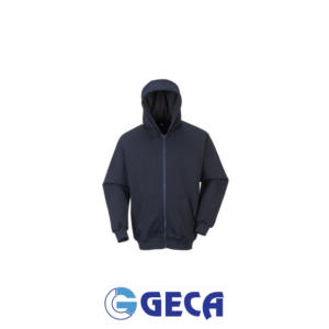 Felpa ignifuga con cappuccio e zip
