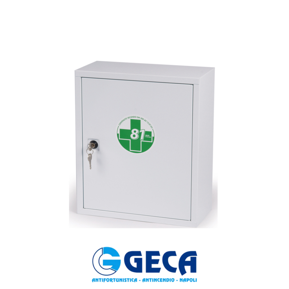 KIT PRONTO SOCCORSO - ARMADIETTO 626 METALLO - 37x30x14cm - ALLEGATO 2 - fino 2 lavoratori