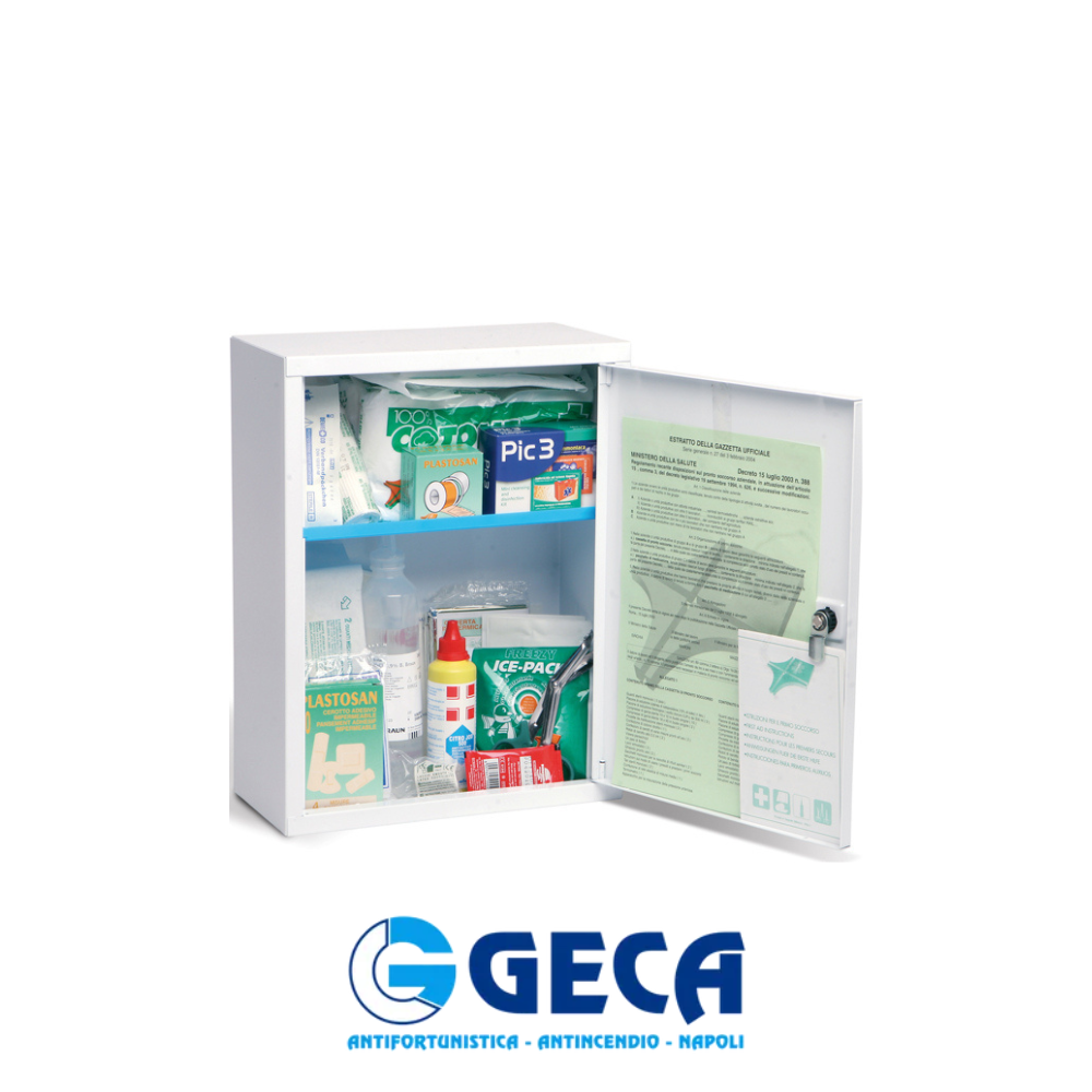 KIT PRONTO SOCCORSO - ARMADIETTO 626 METALLO - 37x30x14cm - ALLEGATO 2 - fino 2 lavoratori - immagine 2